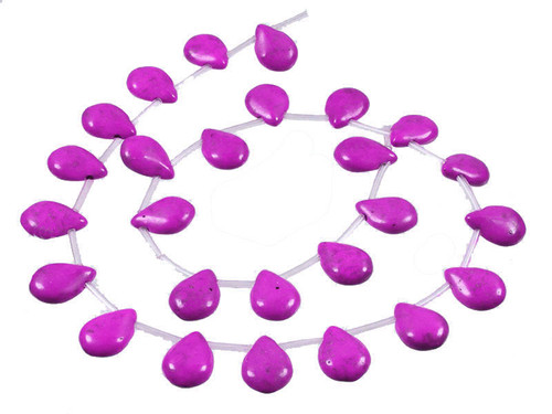10x14mm Pink Magnesite Pear Briolette Beads 15.5" [t421f]