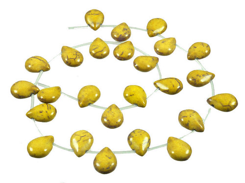 10x14mm Yellow Magnesite Pear Briolette Beads 15.5" [t421y]