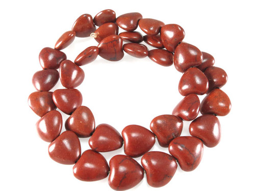 18mm coffee Magnesite Heart Beads 15.5" [t441c]