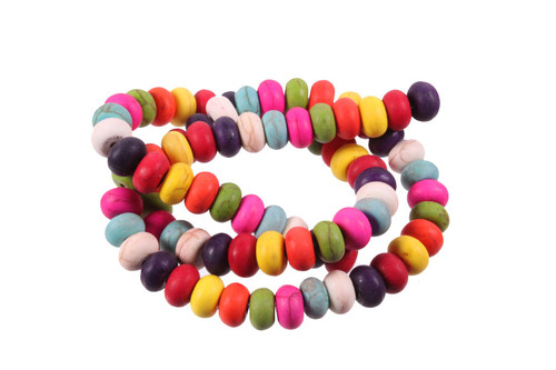 6mm Matte Mix Magnesite Rondelle Beads 15.5" [t532m]