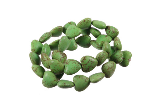 12mm Matte Green Magnesite Heart Beads 15.5" [t536m]