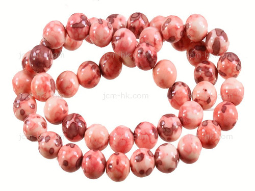 8mm Brown Fossil Agate Round Beads 15.5" dyed [8g1c]