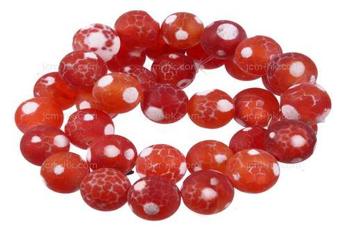 12mm Red Dot Agate Beads 15.5" dyed [12g5r]