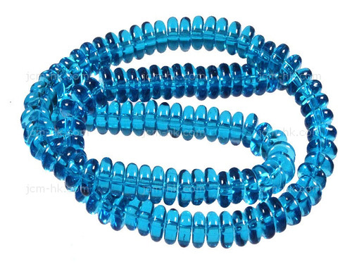 6x4mm Aquamarine Rondelle Beads 15.5" synthetic [h3a34-6]