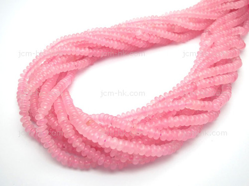4mm Rose Quartz Rondelle Beads 15.5" dyed [h3b1-4]