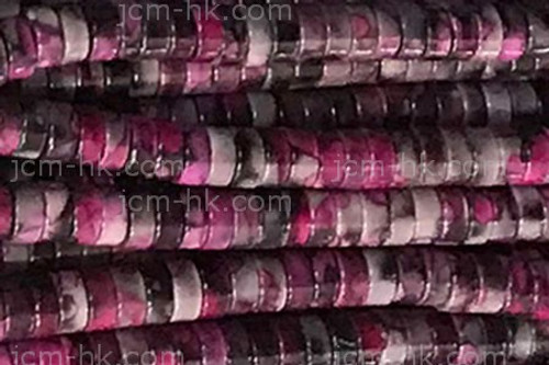 4mm Pink Line Agate Heishi Beads 15.5" dyed [h4f1f-4]