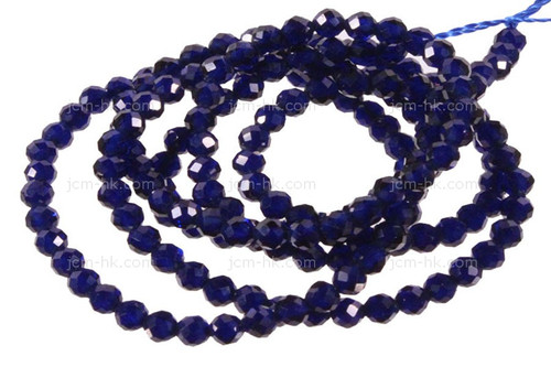 2mm Blue Quartz Faceted Round Beads 15.5" dyed [h5a36-2]