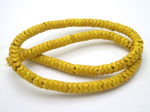 6mm Yellow Magnesite Wave Heishi Beads 15.5" [t458y]