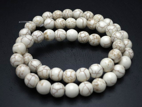 25mm White Magnesite Round Beads 15.5" [t510w]