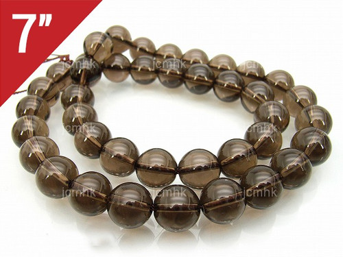 10mm Smoky Topaz Round Loose Beads About 7" synthetic [i10a8]