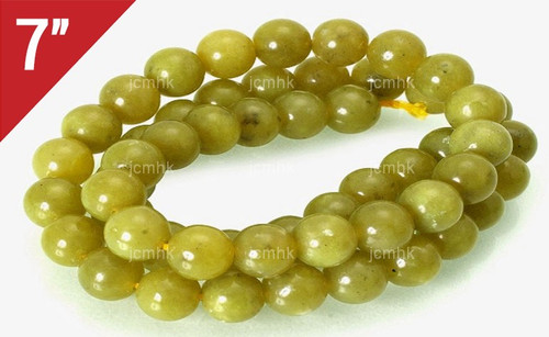 10mm Olivine Jade Round Loose Beads About 7" natural [i10b38]