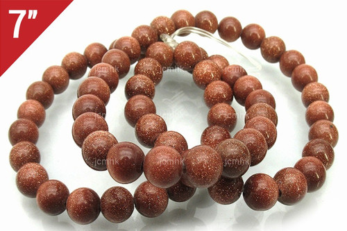 10mm Goldstone Round Loose Beads About 7" synthetic [i10b96]