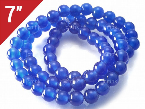 10mm Blue Agate Round Loose Beads About 7" dyed [i10f12]