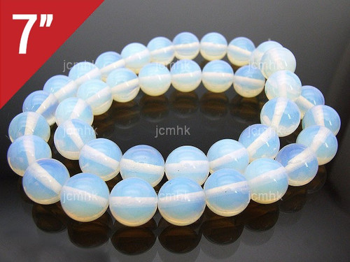 12mm Moonstone Opalite Round Loose Beads About 7" synthetic [i12a43]