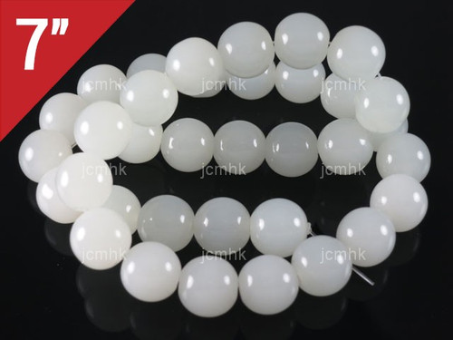 12mm White Quartz Round Loose Beads About 7" [i12a76]