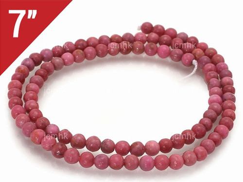 4mm Pink Rhodonite Round Loose Beads About 7" natural [i4r15]