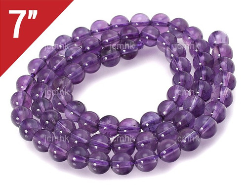 6mm Amethyst Round Loose Beads About 7" synthetic [i6a6]