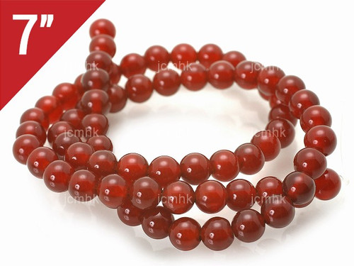 6mm Red Agate Round Loose Beads About 7" heated [i6f10]