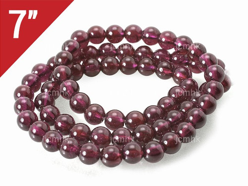 5-6mm Garnet Round Loose Beads About 7" natural [i6m2]