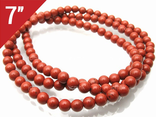6mm Red Jasper Round Loose Beads About 7" natural [i6r12]