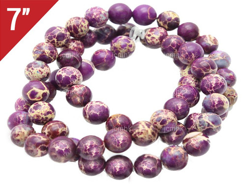 6mm Purple Sea Sediment Round Loose Beads About 7" dyed [i6r55p]