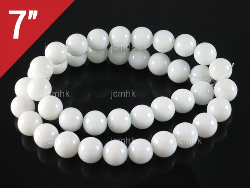 8mm White Obsidian Round Loose Beads About 7" [i8b98]