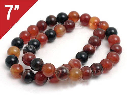 8mm Agate Round Loose Beads About 7" natural [i8d30]