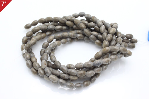 4x6mm Zebra Agate Rice Loose Beads 7" [is2d43-4]