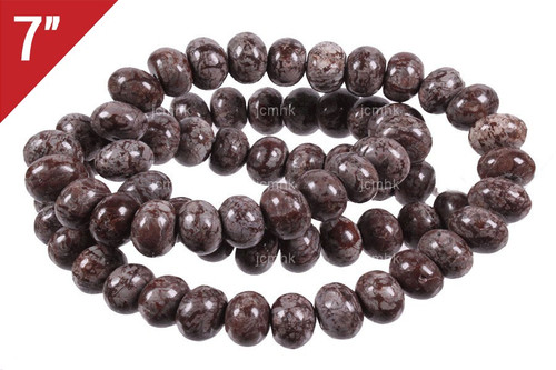 8mm Brown Agate Abacus Loose Beads 7" [is3b4-8u]
