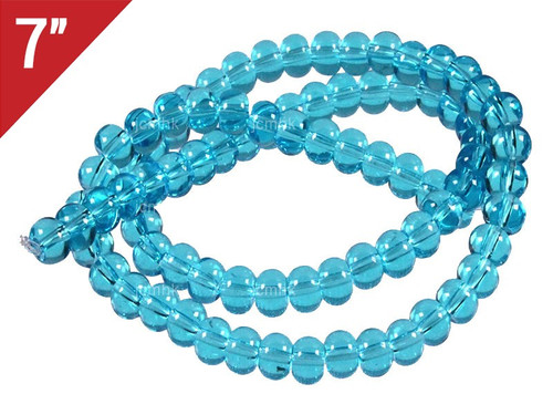 6mm Aquamarine Abacus Loose Beads 7" synthetic [iu75a34]