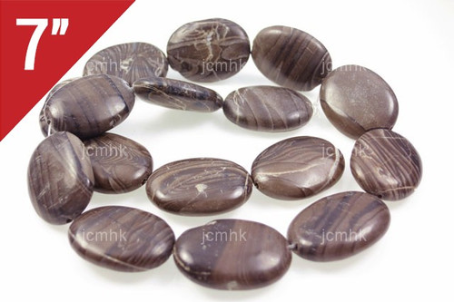 18x24x7mm Zebra Agate Oval Loose Beads 7" [iw212]