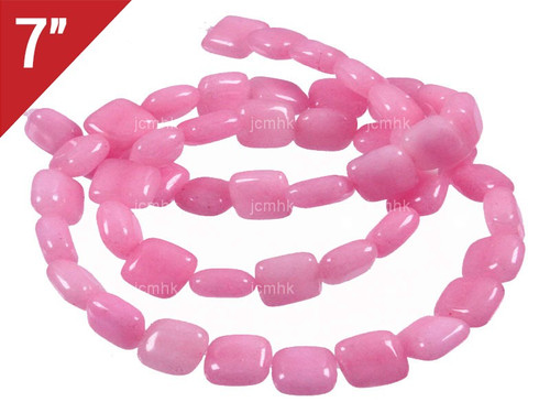 8mm Pink Jade Square Loose Beads 7" [iwa211]