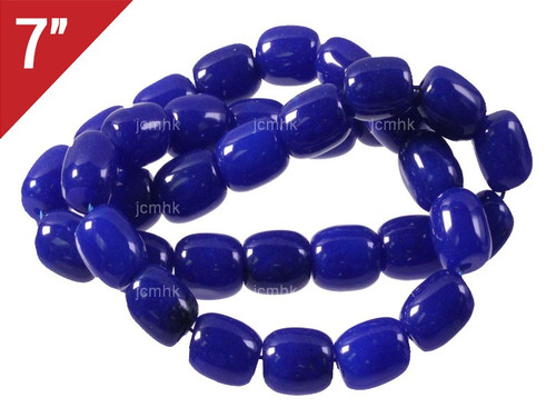 10x10mm Lapis Jade Drum Loose Beads 7" [iwa256]