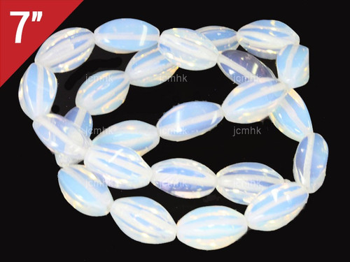 8x16mm Moonstone Opalite Twisted Loose Beads 7" synthetic [iwa264]