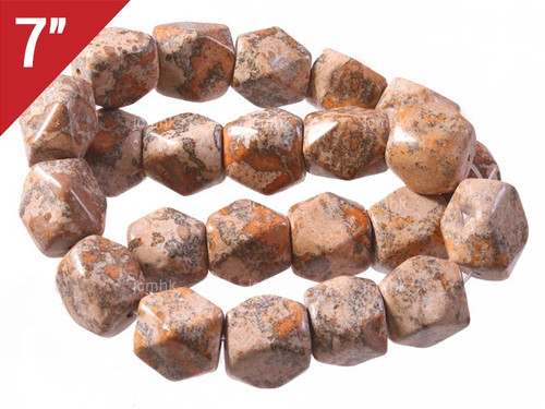 14x16mm Leopard Skin Faceted Oblong Loose Beads 7" [iwa271]