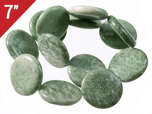 30mm China Jade Coin Loose Beads 7" [iwa278]