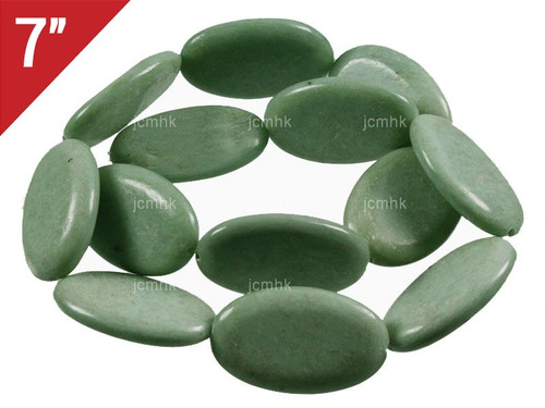 25x35mm China Jade Oval Loose Beads 7" [iwa287]