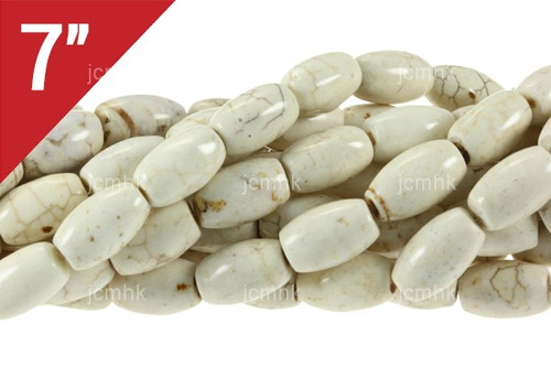 8x12mm White Turquoise Rice Loose Beads 7" [it2w8]