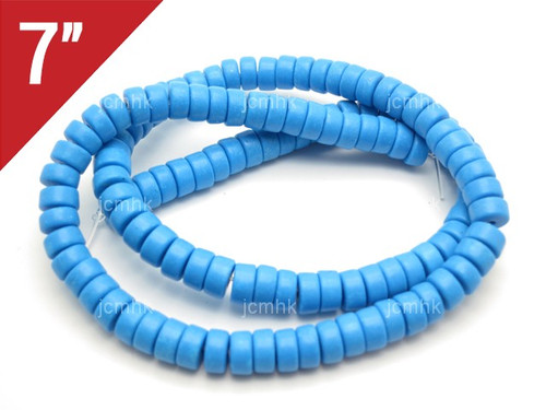 6mm Blue Turquoise Heishi Loose Beads 7" [it3b6h]