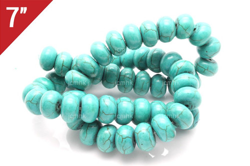 12mm Tibetan Turquoise Rondelle Loose Beads 7" [it3c12]