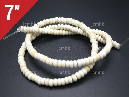 6mm White Turquoise Rondelle Loose Beads 7" [it3w6]