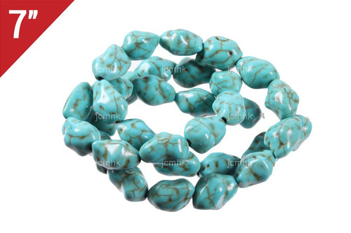 10-12mm Turquoise Nugget Loose Beads 7" [it9b12a]
