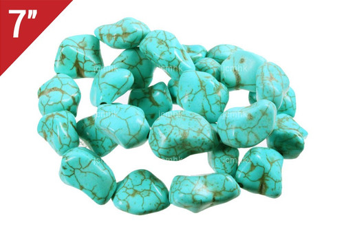 14-16mm Tibetan Turquoise Nugget Loose Beads 7" [it9c16]