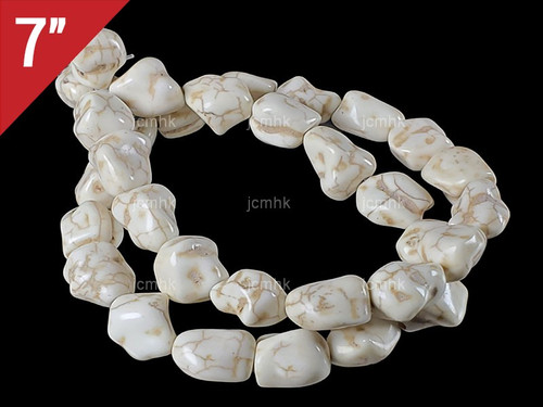 11-14mm White Turquoise Nugget Loose Beads 7" [it9w12]