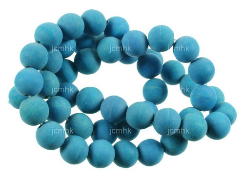 6mm Matte Blue Magnesite Round Beads 15.5" [6tbm]