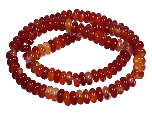 6mm Red Stripe Agate Rondelle Beads 15.5" heated [a316c]