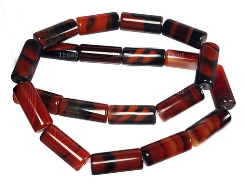 8x20mm Natural Agate Tube Beads 15.5" [a118b]