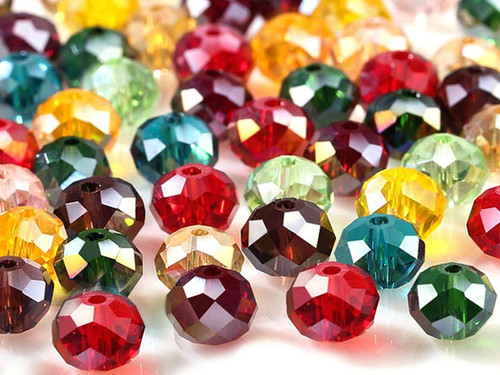 Mix & Match 12x8mm Crystal Faceted Rondelle 50 Beads [xu5]
