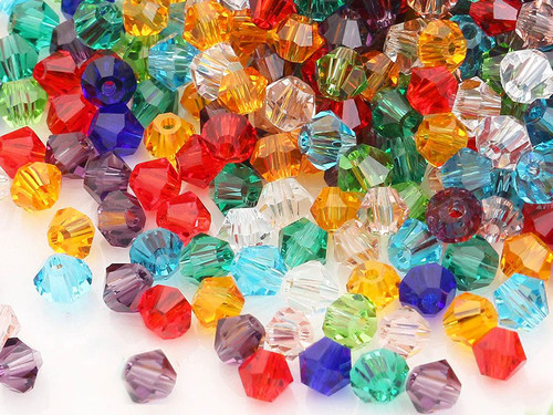 Mix & Match 6mm Crystal Faceted Bicone 100 Beads [xu22]