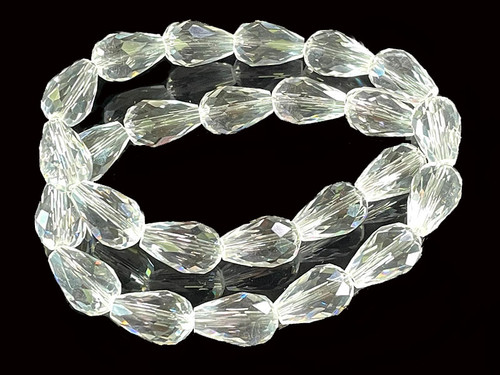 10x16mm Glass Faceted Teardrop Beads 15" [uc44a1]